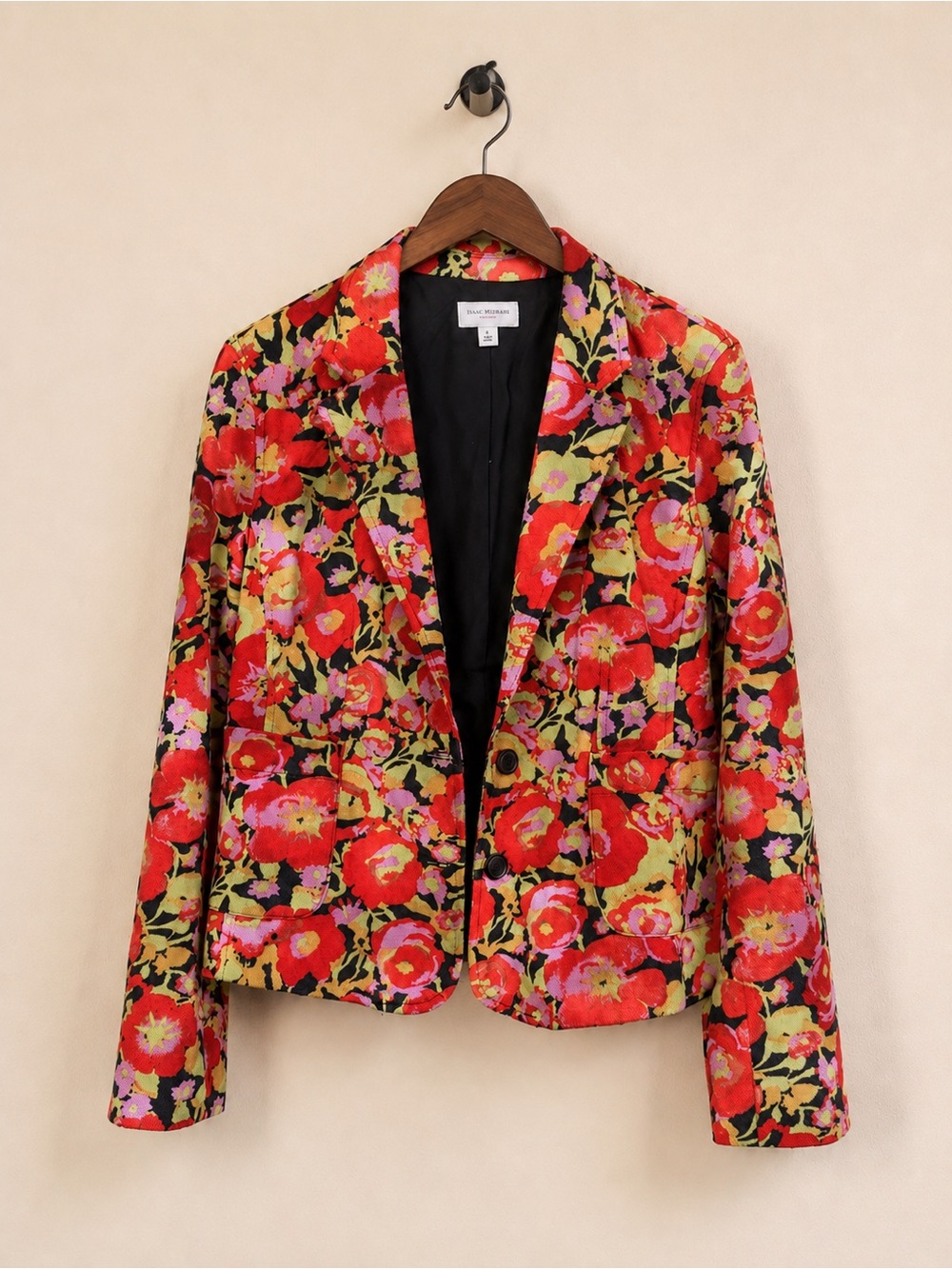 Isaac Mizrahi Red Multi Floral Blazer